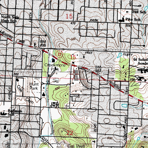 Topographic Map of Park Plaza Shopping Center, AR