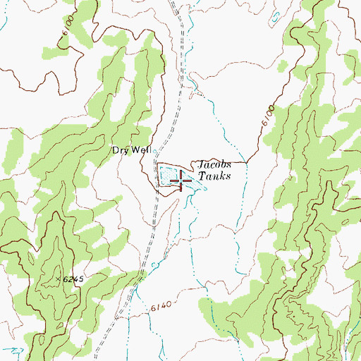 Topographic Map of Jacobs Tank, AZ