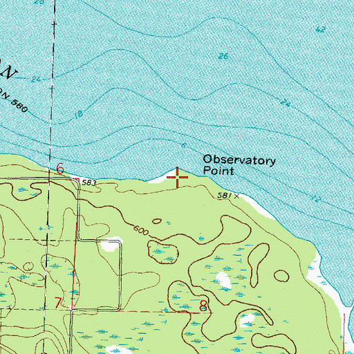 Topographic Map of Observatory Point, MI