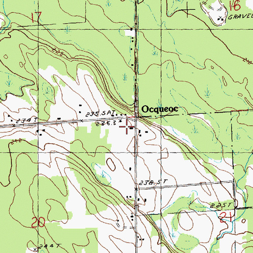 Topographic Map of Ocqueoc, MI