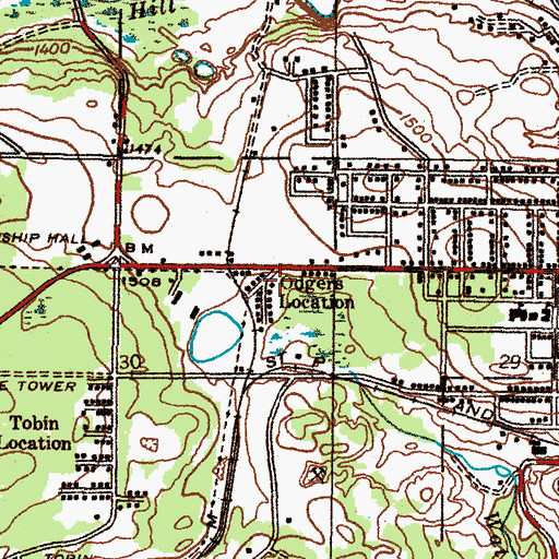 Topographic Map of Odgers Location, MI