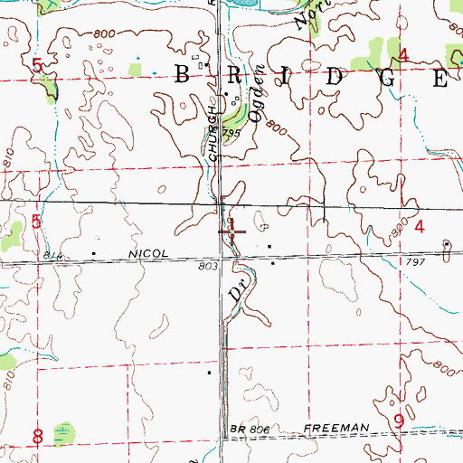 Topographic Map of Ogden Norton Drain, MI
