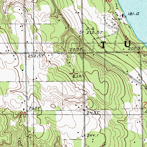 Topographic Map of Ohioville Cemetery, MI