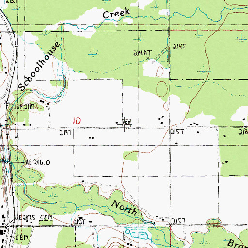 Topographic Map of Okiron Cemetery, MI