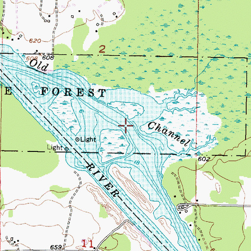 Topographic Map of Old Channel, MI