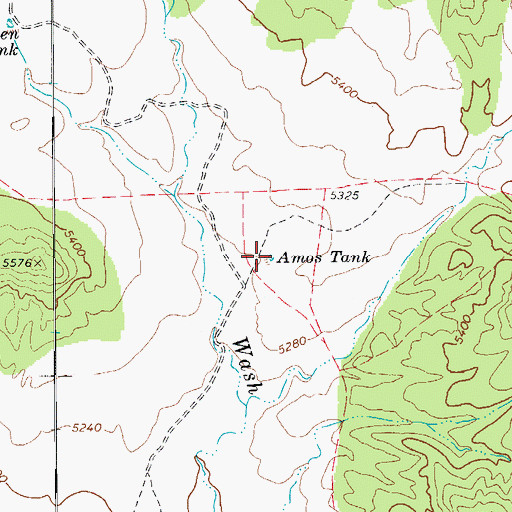 Topographic Map of Amos Tank, AZ