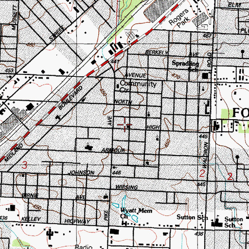 Topographic Map of Saint James Missionary Baptist Church, AR