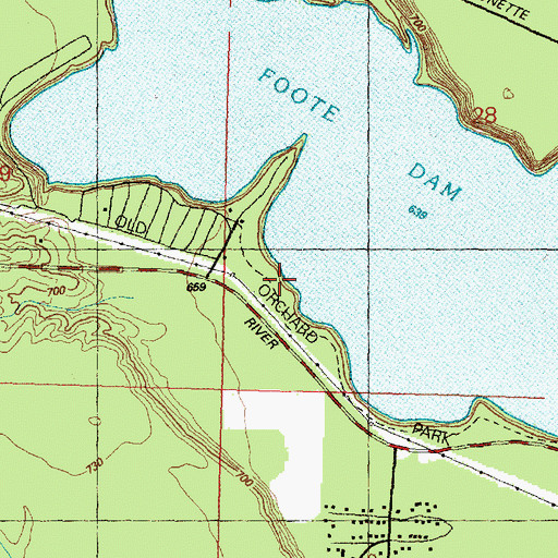 Topographic Map of Old Orchard Park, MI