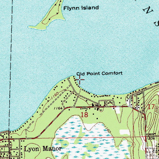 Topographic Map of Old Point Comfort, MI