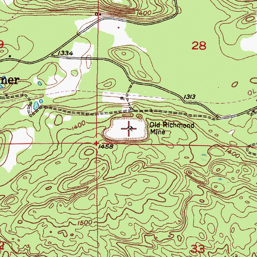 Topographic Map of Old Richmond Mine, MI