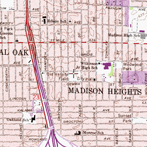 Topographic Map of Huffman Park, MI