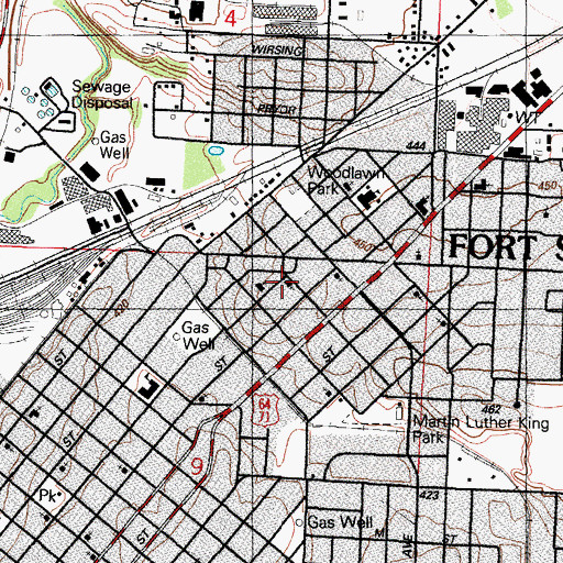Topographic Map of Saint Johns Community Center for the Elderly, AR