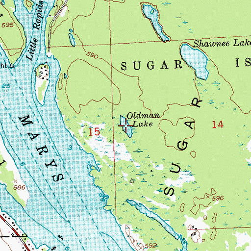 Topographic Map of Oldman Lake, MI