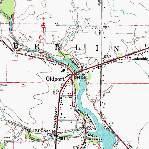 Topographic Map of Oldport, MI