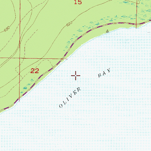 Topographic Map of Oliver Bay, MI