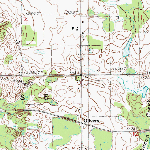 Topographic Map of Oliver School, MI