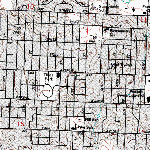 Topographic Map of Saint Paul United Methodist Church, AR