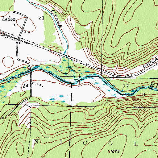 Topographic Map of Olson Creek, MI