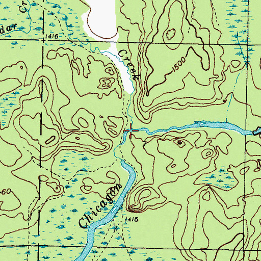 Topographic Map of Olson Creek, MI