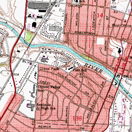 Topographic Map of Olson Park, MI