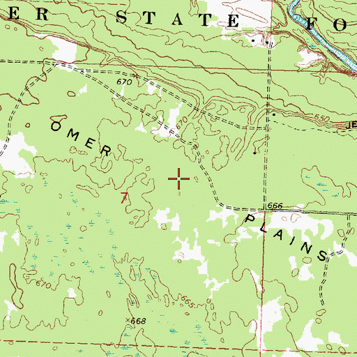 Topographic Map of Omer Plains, MI