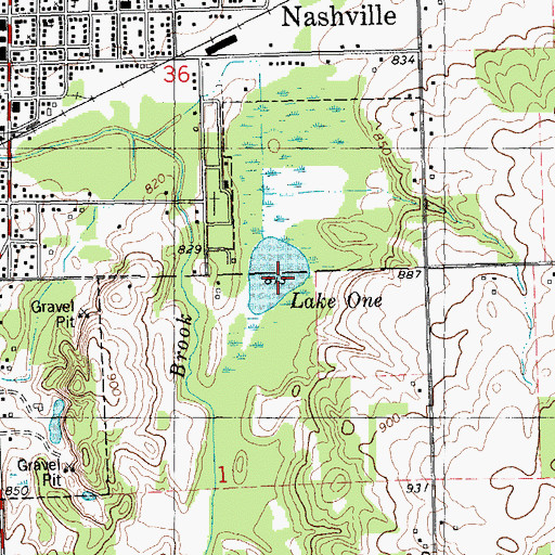 Topographic Map of Lake One, MI