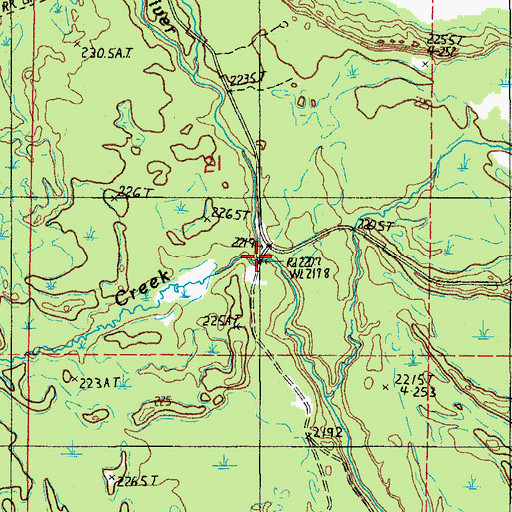 Topographic Map of Onion Creek, MI
