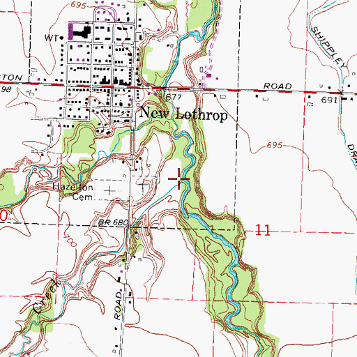 Topographic Map of Onion Creek, MI