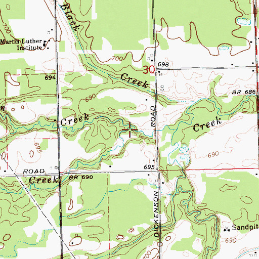 Topographic Map of Onion Creek, MI
