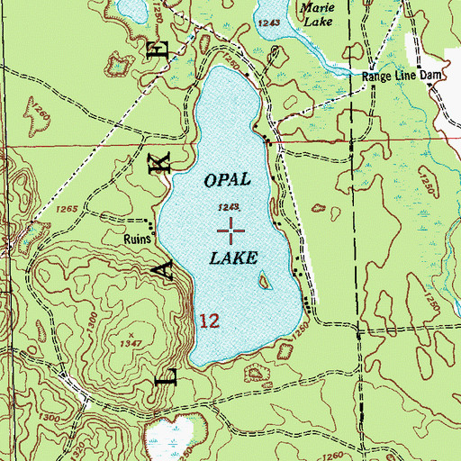 Topographic Map of Opal Lake, MI