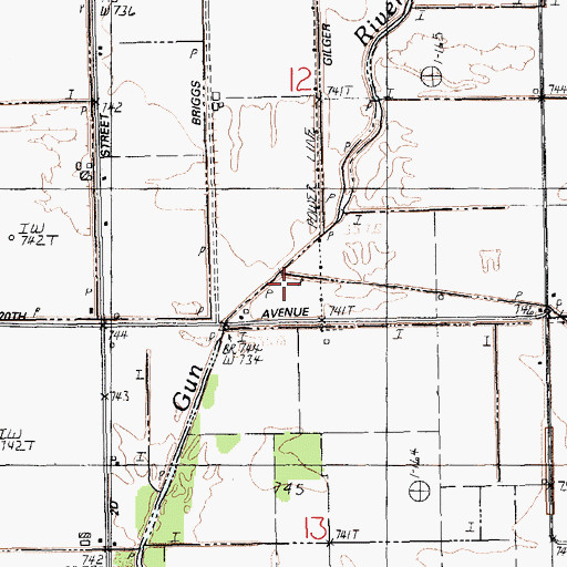 Topographic Map of Orangeville Creek, MI
