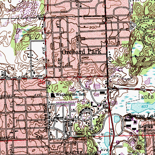 Topographic Map of Orchard Park, MI