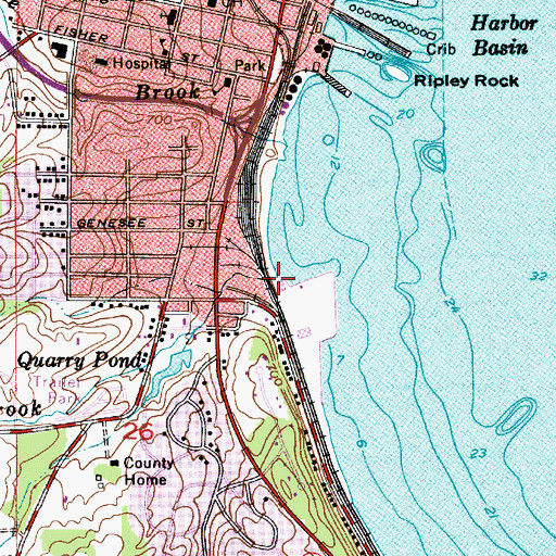 Topographic Map of Orianna Brook, MI