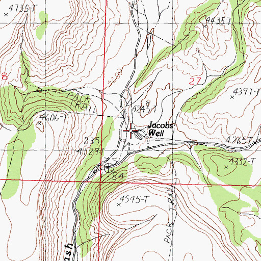 Topographic Map of Jacobs Well, AZ