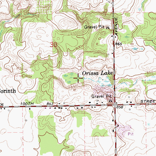 Topographic Map of Orissa Lake, MI
