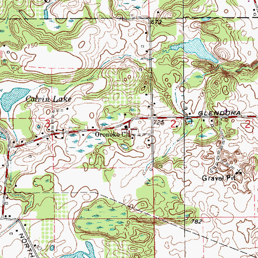 Topographic Map of Oronoko Church, MI