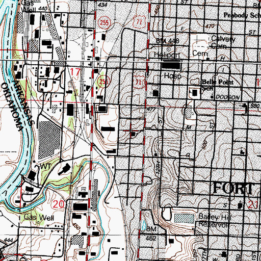 Topographic Map of Southside Church of God, AR