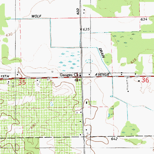Topographic Map of Orr School, MI