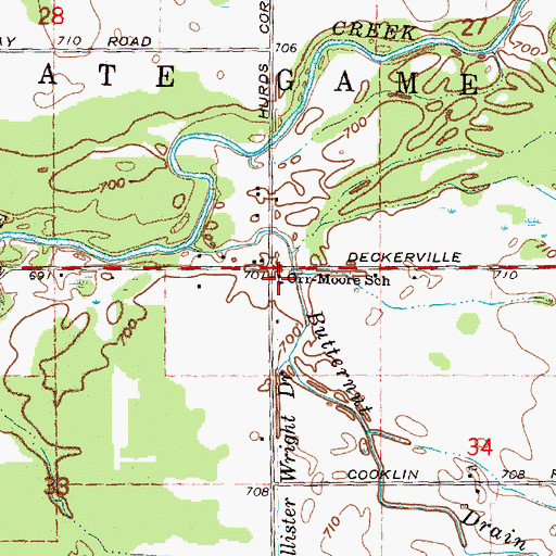 Topographic Map of Orr-Moore School, MI