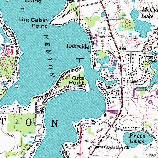 Topographic Map of Orrs Point, MI