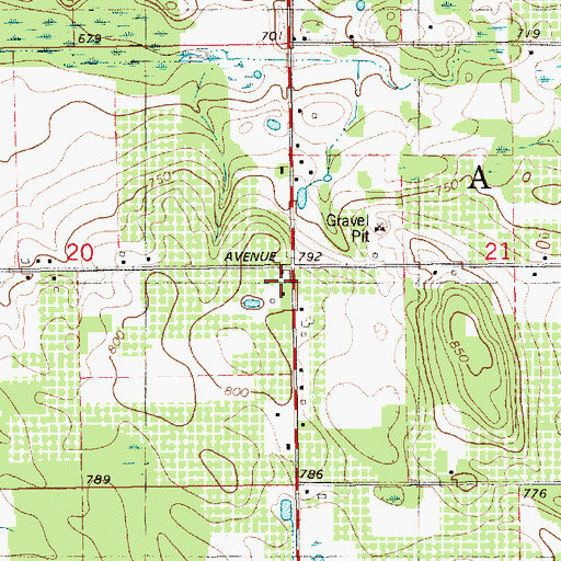 Topographic Map of Orton School, MI