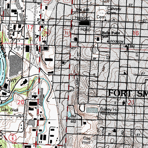 Topographic Map of Southside Nazarene Church, AR