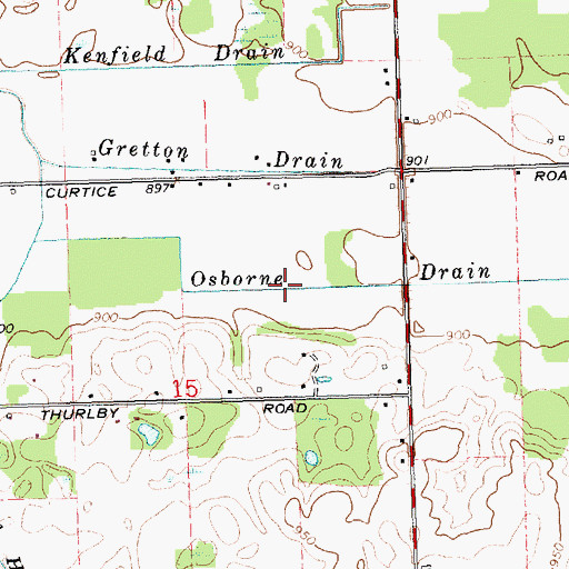 Topographic Map of Osborne Drain, MI