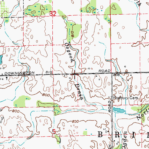 Topographic Map of Osgood Drain, MI