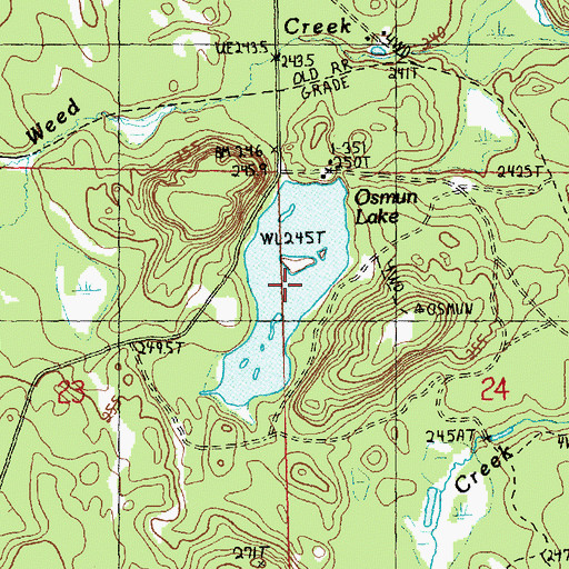 Topographic Map of Osmun Lake, MI