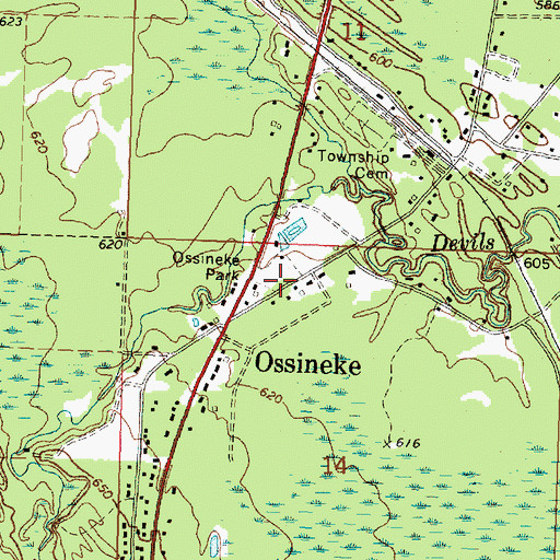 Topographic Map of Ossineke Park, MI