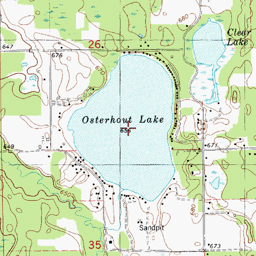 Topographic Map of Osterhout Lake, MI