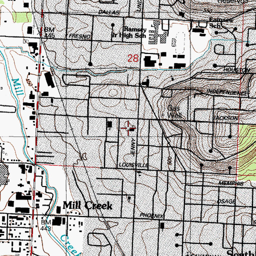 Topographic Map of Streams in the Desert Ministries, AR