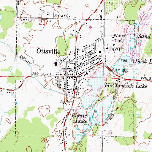 Topographic Map of Otisville, MI