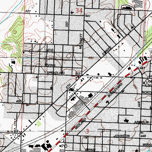 Topographic Map of Trinity Baptist Church, AR